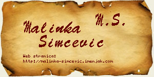 Malinka Simčević vizit kartica